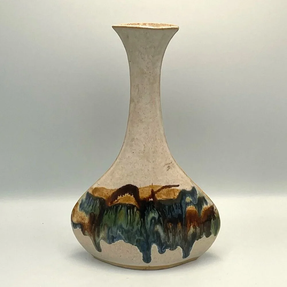 Hoffman Studio‎ Art Pottery Vase Blue Green & Brown Glaze